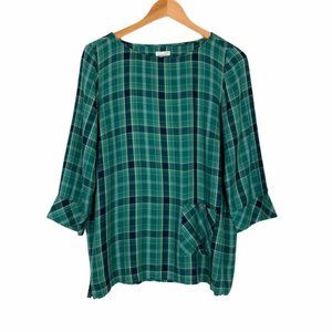 Green Plaid Women's Top